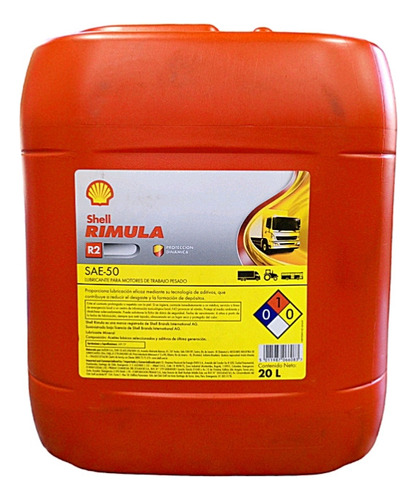 Aceite Motor Diesel 50 Rimula Shell Paila 20 Lts