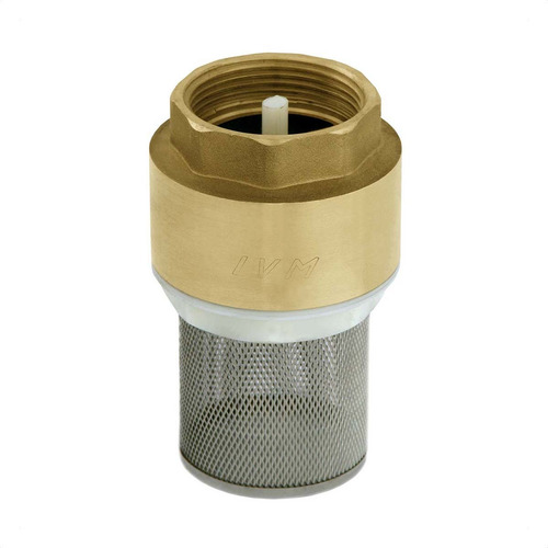 Válvula de Retenção Sucção 1 Fundo de Poço Em Latão Forjado Com Filtro Inox Industrial IVM Italy