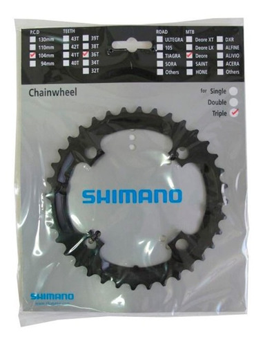 Engrenagem Coroa Shimano Deore M590 36d Bcd 104mm