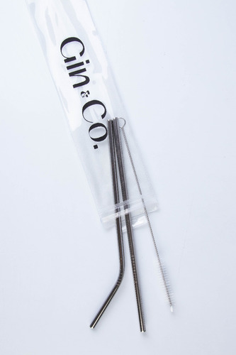 Imagem 2 de 5 de Kit 2 Canudos Inox + 1 Escova