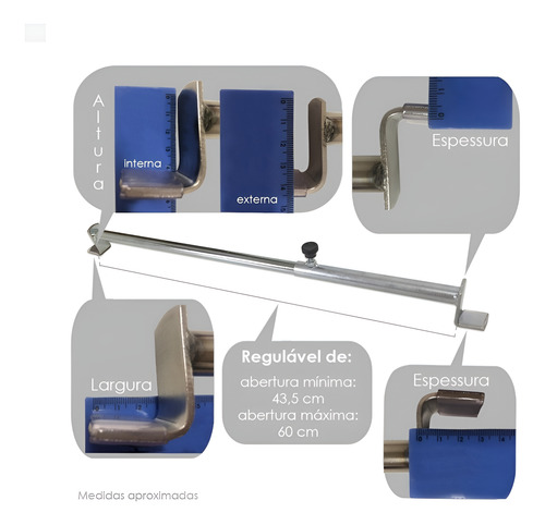 Suporte Tendal Freezer 3pçs E 12 Ganchos S1c Estanhado