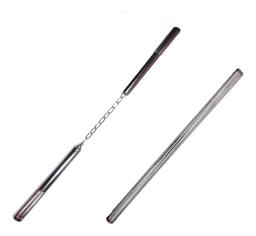 Nunchaku Tchaco Ninja E Bastão Militar Combate Metal
