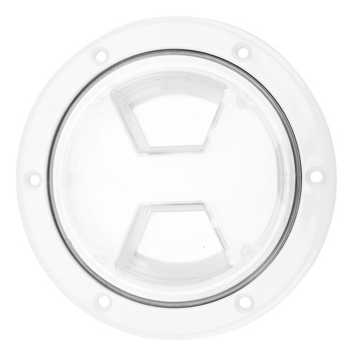 Placa Abs Redonda Blanca Con Tapa Transparente Para Acceso A