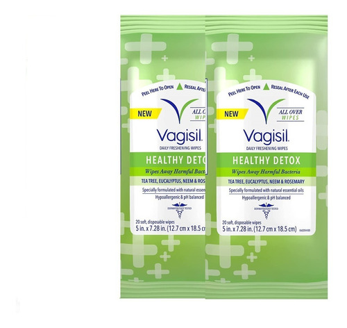 Vagisil Toallitas Íntimas Femeninas Healthy Detox 40 Unid 