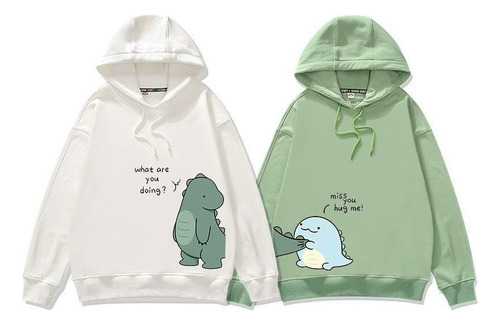 Sudaderas For Parejas Dibujos Dinosaurio Grueso Y Cálido