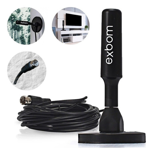 Antena Digital Interna Externa Hdtv Portátil Tv Prova Agua