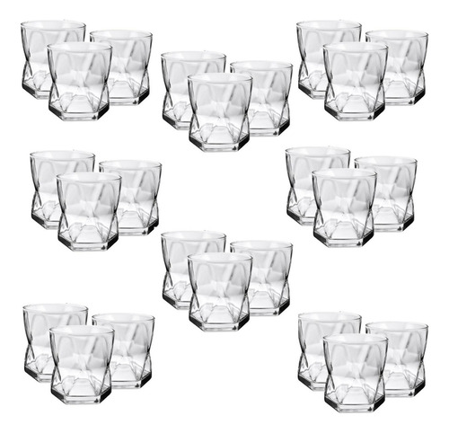 Vaso Cervecero Vidrio Elegante Rombus Dof 352ml 24 Piezas Color Transparente