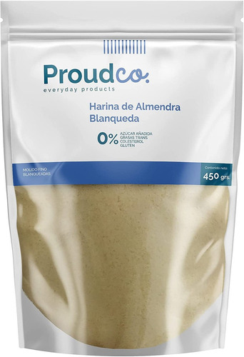 Harina De Almendra Blanqueada Molido Fino 450g 100% Natural