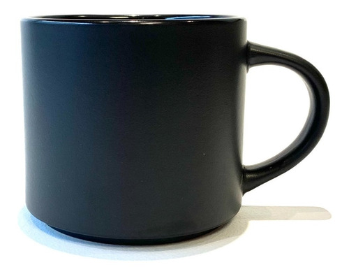 Imagen 1 de 4 de Tazas Mug Grande 480 Ml Recto Liso Negro Mate Exterior 