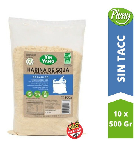 Harina De Soja Completa Tostada Organica X 5 Kg - Sin Tacc