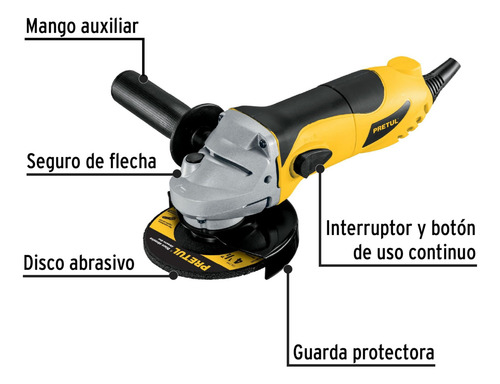 Combo Amoladora Esmeril. 4 1/2 , 700w, 10 Discos De Desbaste