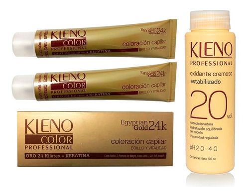 Tintura Kleno Egyptian Gold 2 Pomos De 60 Grs + Oxidantes