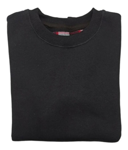 Imagen 4 de 6 de Buzo No Name Negro Frizado Cuello Redondo Basic All Day
