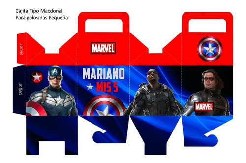 Kit Imprimible Candy Bar Capitan America2020 Incluye Regalo