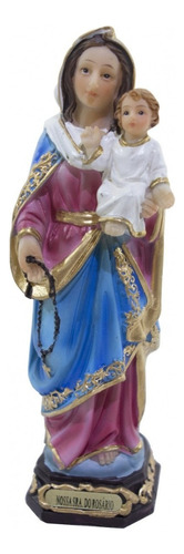 Nossa Senhora Do Rosário 22cm - Enfeite Resina Cor Azul