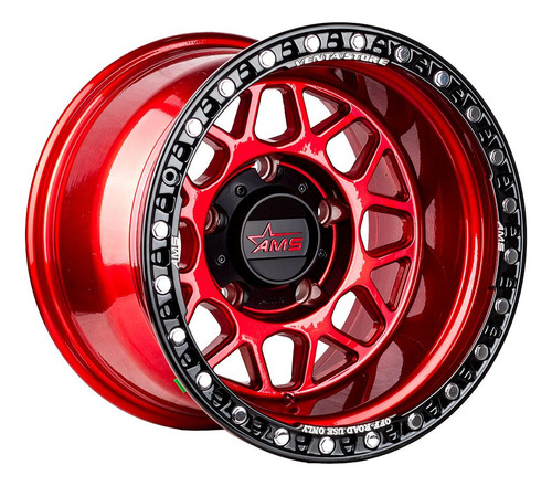 Llantas 15x10 5x114.3 Et-44 Ams Red+black Lip Qc1668 (set De