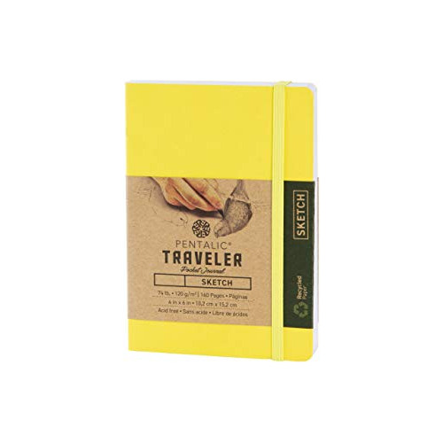 Traveler Pocket Journal Sketch, 6  X 4 , Citrine Yellow