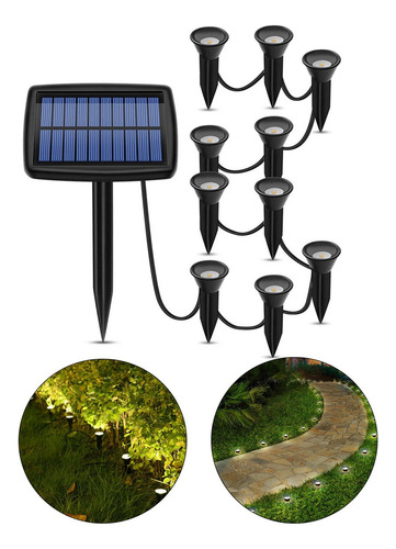 Aehoy Luz Solar Subterránea Impermeable Jardín Césped 10pcs