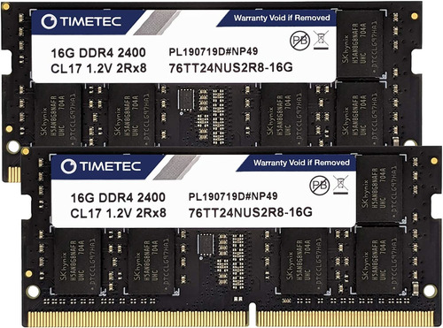 Memorias Ram Timetec 32gb Kit(2x16gb) Ddr4 2400mhz Pc4-19200