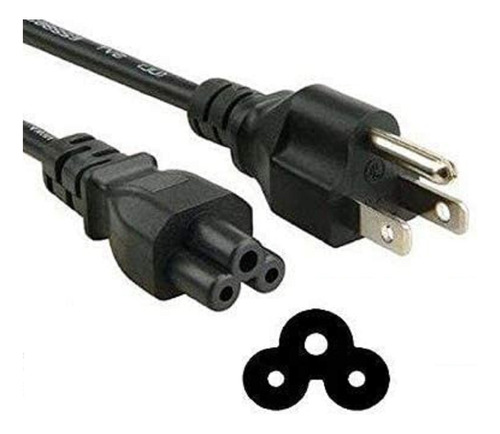 Cable De Poder Corriente Trebol Para Cargador Portatil 1.5m