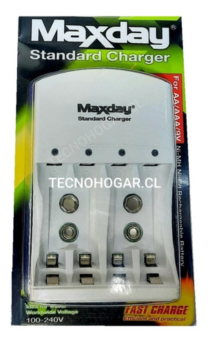 Cargador Aa Aaa Batería 9v (cuadrada) 4 Espacios