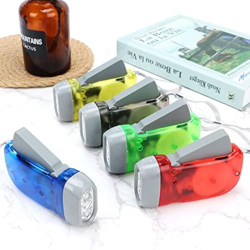 Droutti 30 Piezas Linterna De Manivela 3 Led Luz Blanca Anto