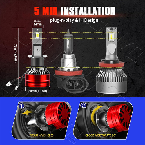 Kit De Faros Led 36000lm Para 2008 2010-2015 Seat Altea Xl