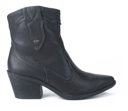 Bota Feminina Western Bico Fino Cano Curto Couro Dakota