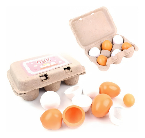 Fe Juego De Huevos De Madera For Niños De 6 Piezas