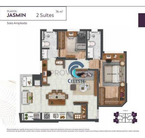 Imagem 4 de 21 de Apartamento À Venda, 74 M² Por R$ 497.251,55 - Jardim Satélite - São José Dos Campos/sp - Ap1687