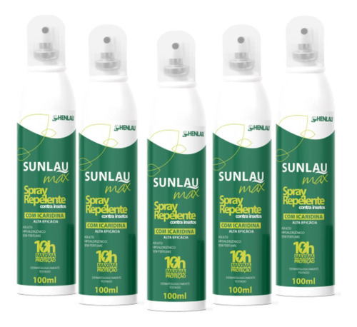 Kit 5 Repelente De Inseto Sunlau Maxspray Icaridina 100ml