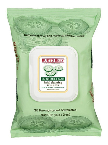 Toallas Desmaquillantes, Pepino Y Salvia 30 Ud, Burt's Bees