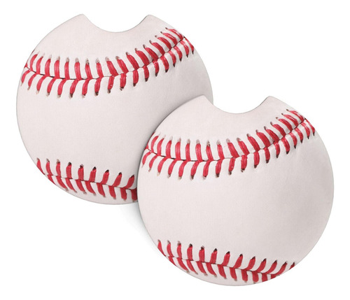 Portavaso Para Automovil Pelota Beisbol Posavaso Blanco 2