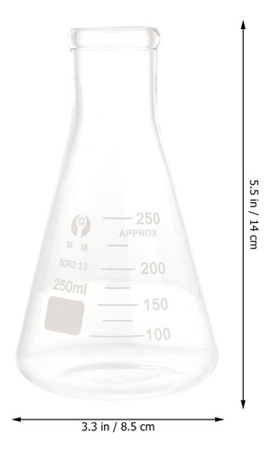Frasco De Química Erlenmeyer, Botella De Vidrio, 4 Unidades