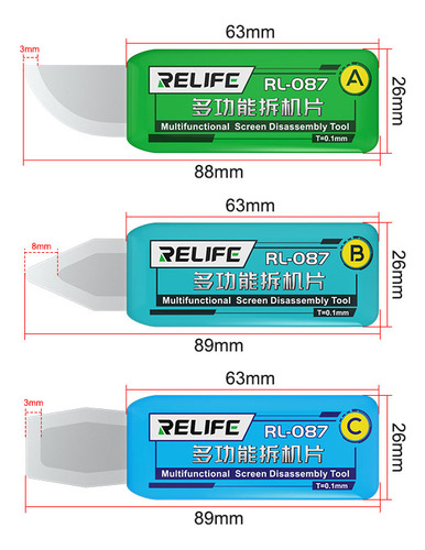 Espatula Relife Rl-087 Kit 3 En 1 Apertura Tecnico Celulares