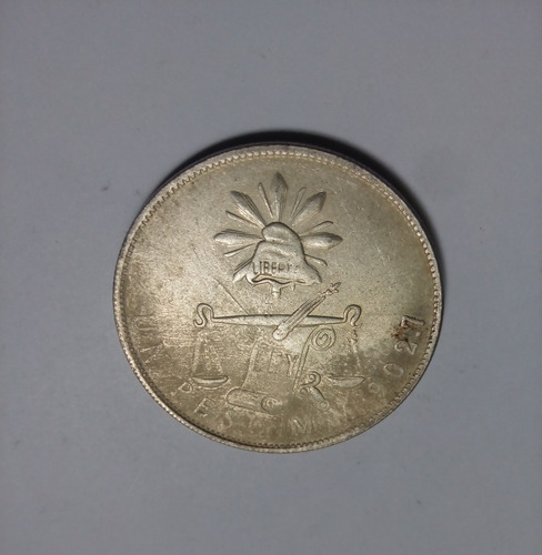 Moneda Un Peso M. M. 9 0 2.7 Republica Mexicana 1872 Acero (Usado)