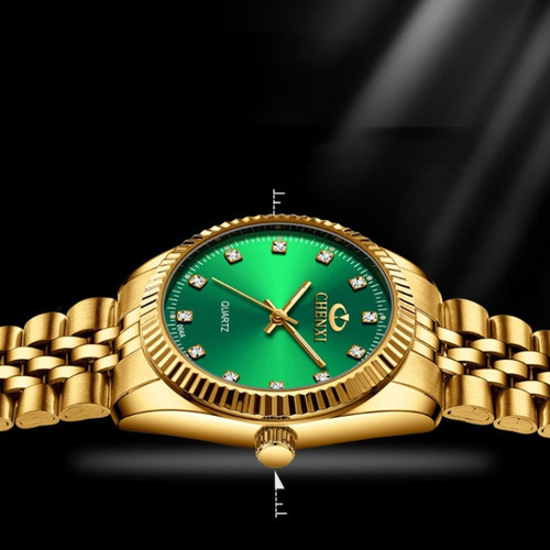 Elegante Reloj De Pulsera Luminoso De Cuarzo De Lujo