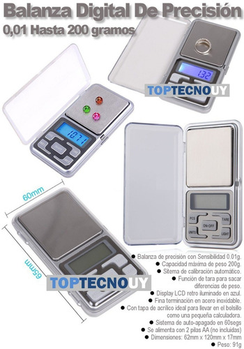 Balanza Digital De Precisión 0,01g Hasta 200g De Bolsillo ®