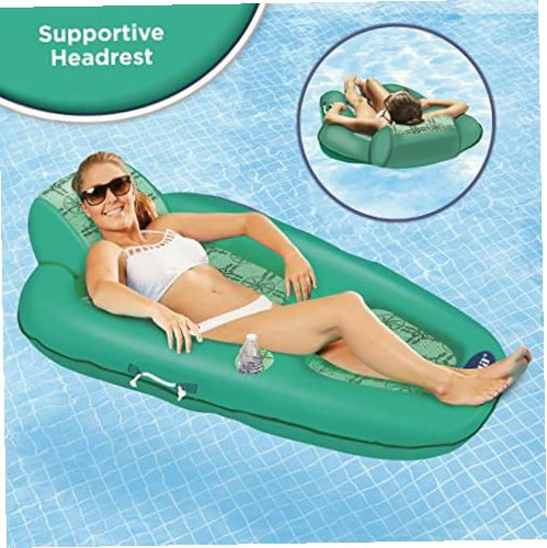 Aqua Luxury Water Pool Lounge Extragrande Flotadores Color Ultimate, Brújula, Rosa