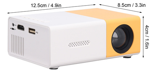 Miniproyector 1080p Full Hd Portátil Led Pico, Amarillo Y Bl