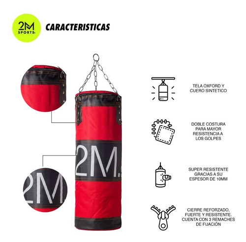 Imagen 2 de 8 de Bolsa Boxeo 1.10 Mts Cordura Reforzada Profesional Box Gym