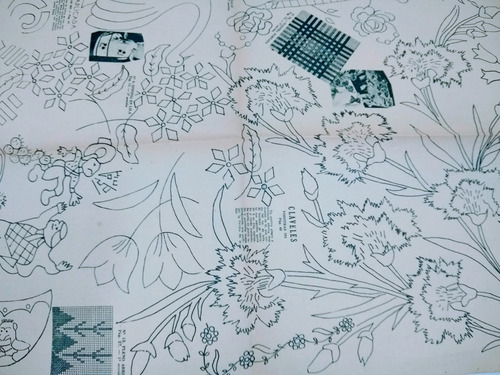 Hoja De Diseño Labores C/u Variedad Dibujos-bordados 1952 (Usado)