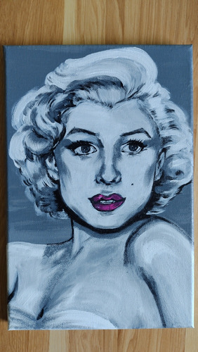 Retrato Marilyn Monroe, Pintura En Acrílico, Hecho A Mano