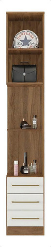 Guarda Roupa Modulado Irlanda 1 Porta Com Mesa De Cabeceira Cor Amendola/branco