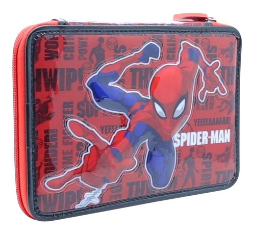 Cartuchera Canopla Spiderman Hombre Araña 1 Piso Con Utiles 