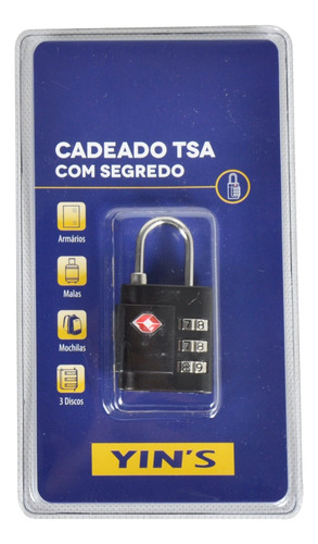 Cadeado Segredo Tsa Senha Numérica Material - Zinco