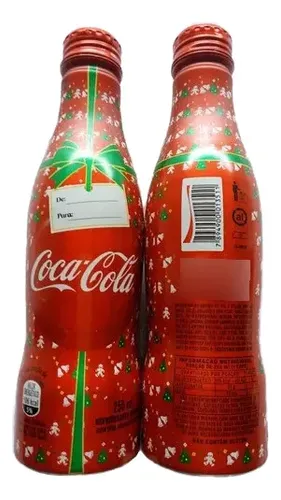 Garrafa Alumínio Coca-cola Natal 2014 250ml - Cheia - X3