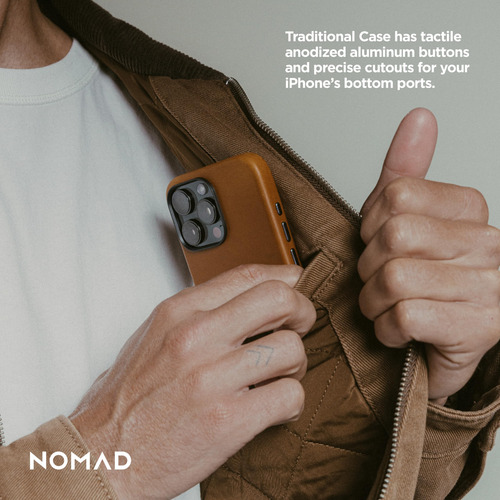 Capa De Couro Nomad iPhone 16 Pro Max English Tan Magsafe