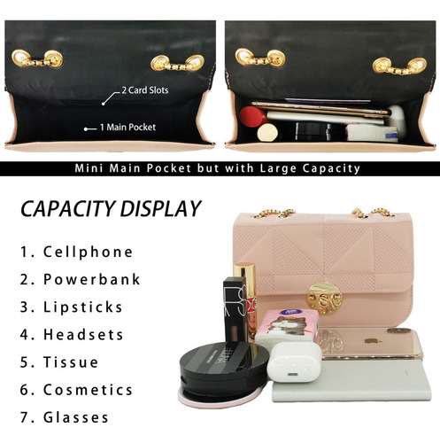 Port&lotus Bolso Acampanado De Poliuretano - Embrague Cadena