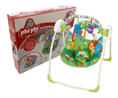 Silla mecedora para bebé Phi Phi Toys Multifuncion con control verde